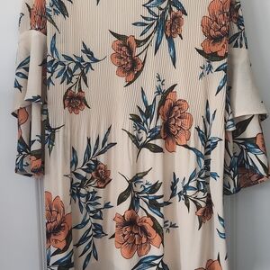Love Riche Cream and Orange Floral Midi Dress